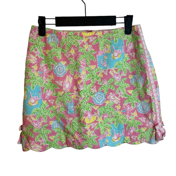 LILLY PULITZER GIRLS B&B MONKEY SCALLOPED HEM SKORT - Picture 1 of 5